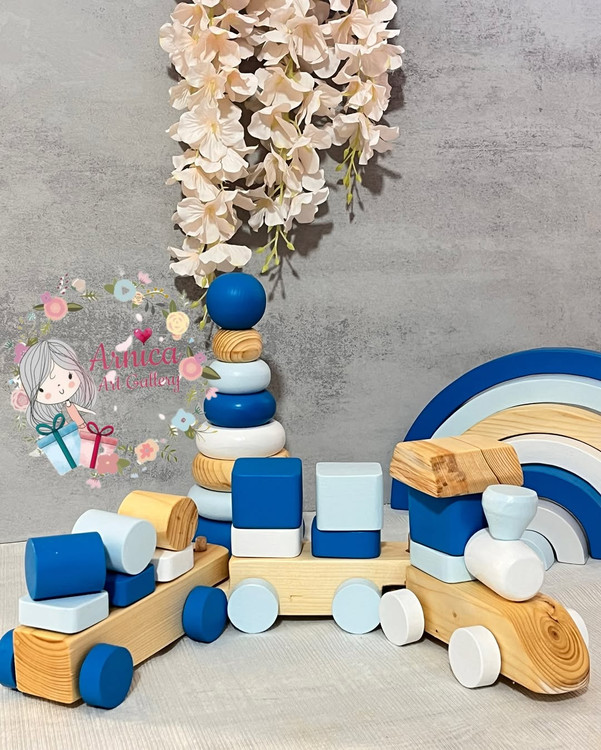 رنگین کمان برج هوش و قطار پسرانه سورمهای چوبی - آرنیکا گالری