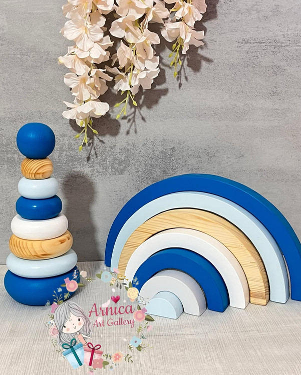 رنگین کمان برج هوش و قطار پسرانه سورمهای چوبی - جزئیات - آرنیکا گالری