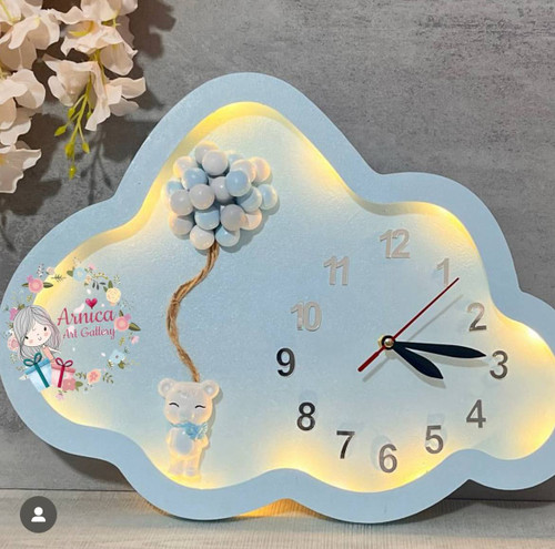 چراغ خواب پسرانه طرح تدی خرسی چوبی اتاق کودک - آرنیکا گالری