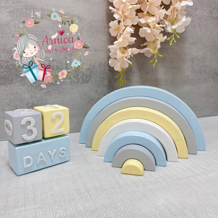 رنگین کمان چوب روس و گاهشمار چوبی اتاق کودک - آرنیکا گالری