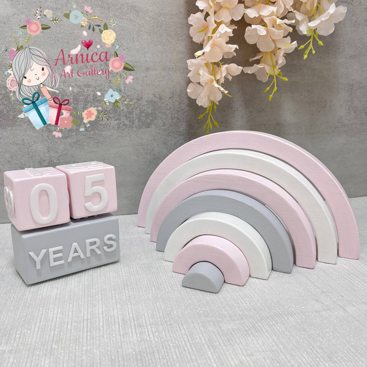 رنگین کمان و گاهشمار چوب روس اتاق کودک - آرنیکا گالری