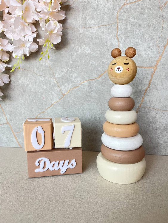 گاهشمار و برج هوش چوبی اتاق کودک اسباب بازی - آرنیکا گالری