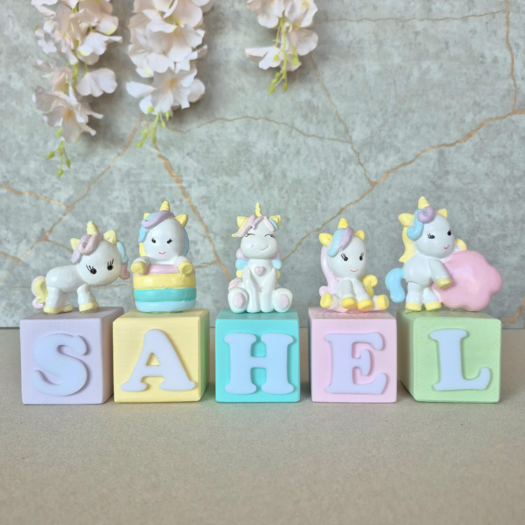 استند اسم یونیکورن چوبی اتاق کودک دکوراسیون - آرنیکا گالری