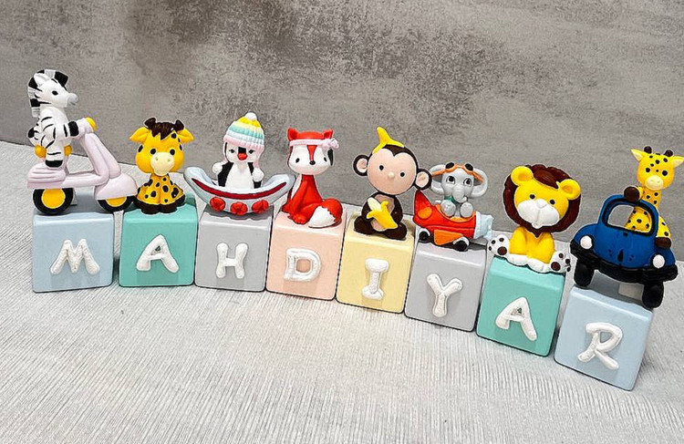 استند اسم حیوانات چوبی اتاق کودک دکوراسیون - آرنیکا گالری