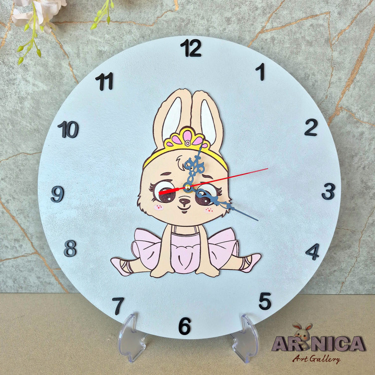 ساعت اتاق خواب کودک طرح خرگوش چوبی دکوراسیون - آرنیکا گالری