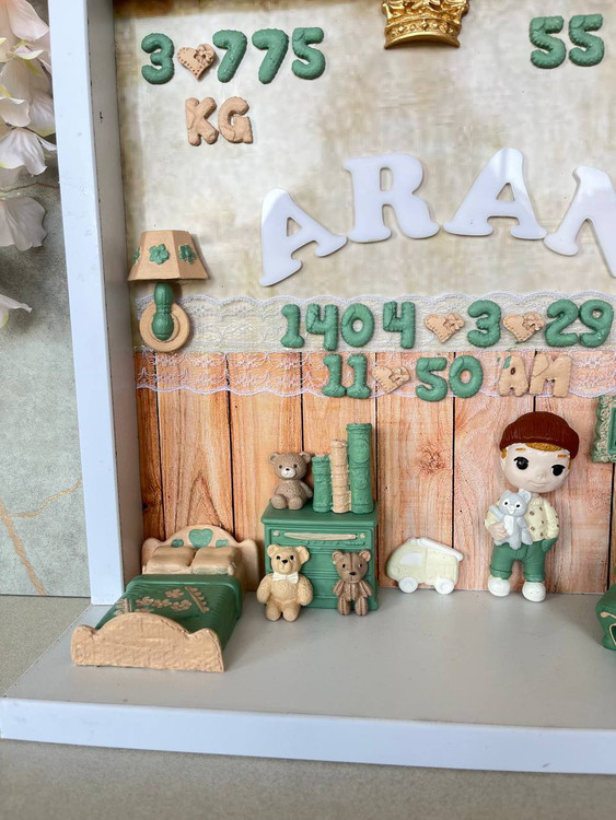 تابلو قد و وزن اتاق کودک مدل آران - جزئیات - آرنیکا گالری